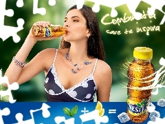 girl, Nestea, Lemon, Bottle