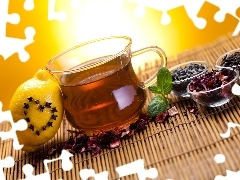 Lemon, cup, tea