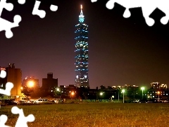 Taipei 101, Night, light, Tower