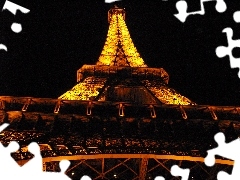 France, Night, light, Eiffla Tower