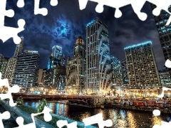 light, Chicago, night