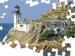 Lighthouses, France, rocks
