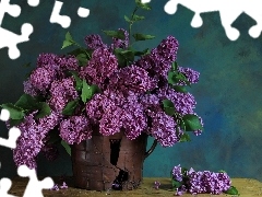 broken, bouquet, Lilacs, stoneware