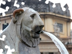 fountain, stone, Lion, Statue monument