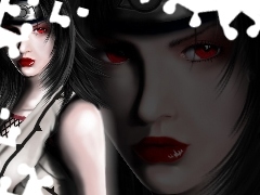 lips, Naruto, Red, Eyes, Women