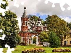 Cerkiew, viewes, Lithuania, trees