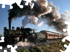 locomotive, smoke, ##, Wagons