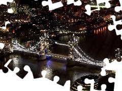 Floodlit, Tower Bridge, London, bridge