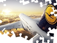 Lufthansa, plane, passenger