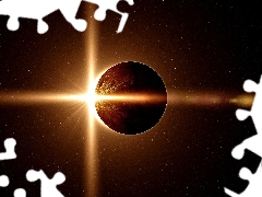 ligh, Eclipse, flash, luminosity, sun, Planet