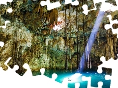 sun, cave, luminosity, water, flash, ligh