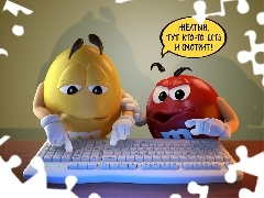 M&M, keyboard