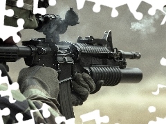 M16, soldier, gun