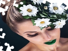 Flowers, Women, make-up