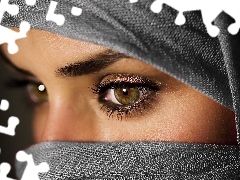 Women, Eyes, make-up, shawl
