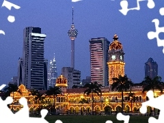 Kuala Lumpur, light, Malaysia, buildings