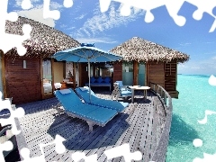 Hotel hall, Ocean, Maldives, terrace