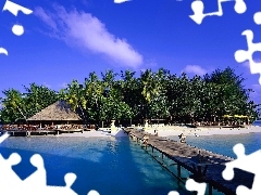 Ocean, Island, Maldives, pier