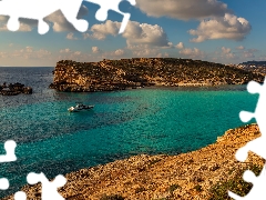 sea, Narrows, Yacht, Malta, rocks, Blue Lagoon