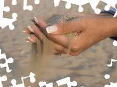 Manicure, Sand, hands