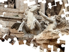 di trevi, statues, marble, Rome