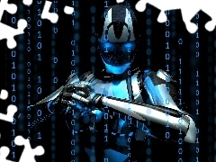 Robot, numbers, Matrix, 3D