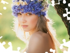 Blonde, floral, Meadow, wreath