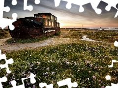 Meadow, wreck, boat