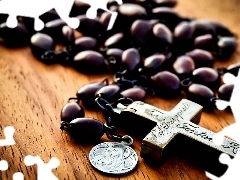 medallion, Rosary, Cross