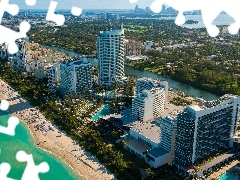 Miami, Floryda, Beaches, Ocean, skyscrapers