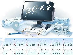 Calendar, Project, monitor, 2013