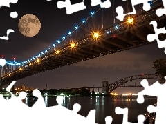 Bridges, fullness, moon, River