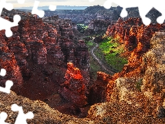 morning, rocks, Sharyn Canyon, Valley, Kazakhstan