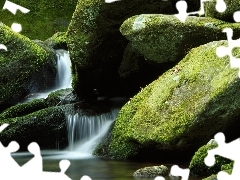 Moss, Stones, stream