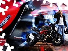 biker, Ducati Diavel, motor-bike