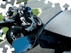 Motorcyclist, Motorbike, mirror