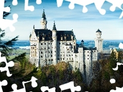 Mountains, Alps, Bavaria, Neuschwanstein Castle, Germany