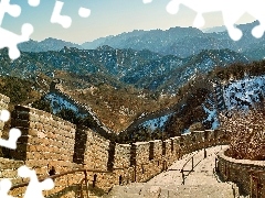China, Great Chinese Wall, Mountains