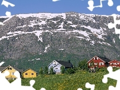 Mountains, Mosjoen, Houses