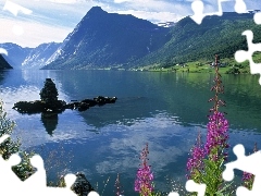 lake, Norway, Mountains, Jolstravatnet