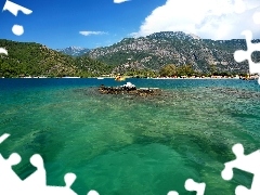 Mountains, sea, Oludeniz, Blue Lagoon, Turkey