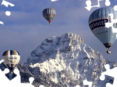Mountains, Balloons, Snowy