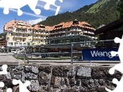 Stones, Hotel hall, Mountains, Way