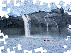 mountains, Alaska, waterfall