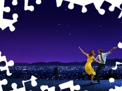 Emma Stone, movie, dance, City at Night, Ryan Gosling, La La Land