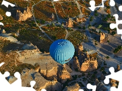 National Park Goreme, Turkey, Balloon, Aerial View, rocks, Cappadocia