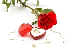 Ring, rose, neck chain
