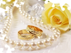 Necklace, Pearl, Yellow Honda, rose, rings