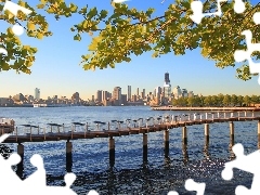 River, bridge, New York, Hudson