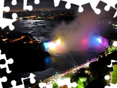 night, waterfall, Niagara Falls